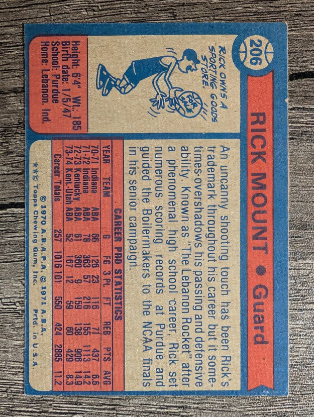 1974-75 Topps #206 Rick Mount (EX)