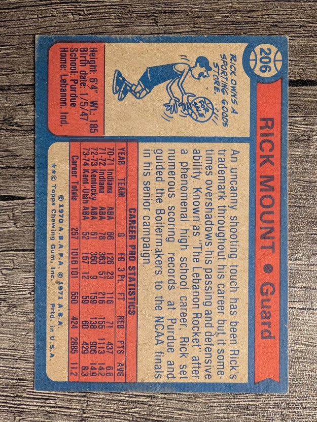 1974-75 Topps #206 Rick Mount (EX)