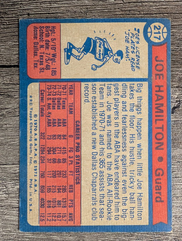 1974-75 Topps #217 Joe Hamilton (VG)