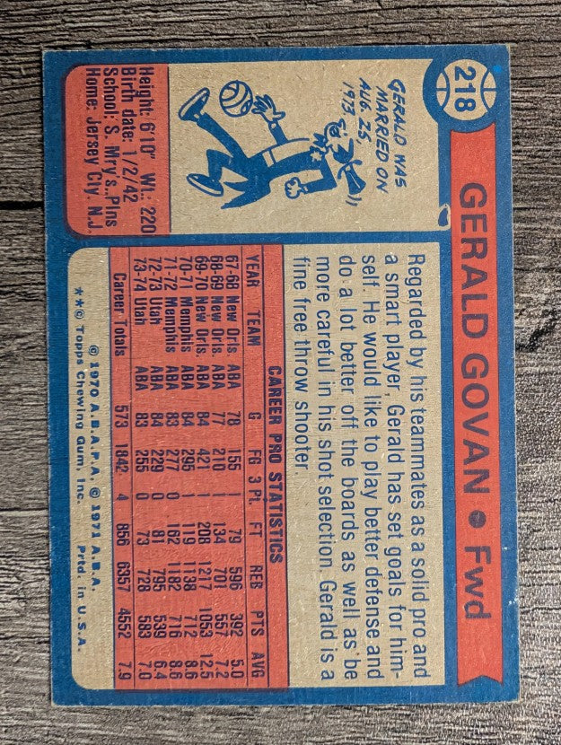 1974-75 Topps #218 Gerald Govan (EXMT)