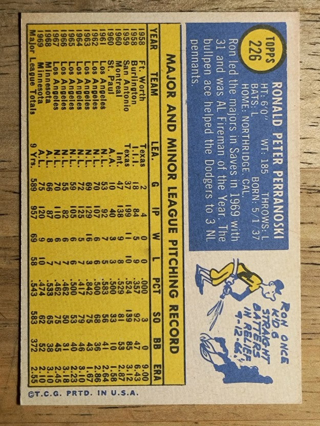 2019 Topps Heritage '70 Topps Buybacks #226 Ron Perranoski