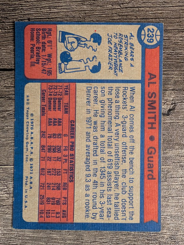 1974-75 Topps #239 Al Smith (EXMT)