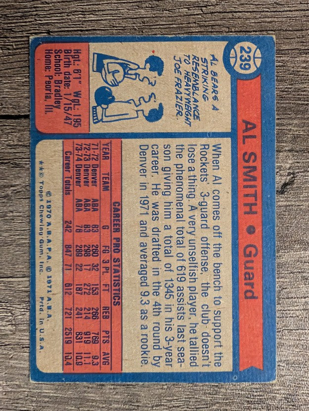 1974-75 Topps #239 Al Smith (EX)