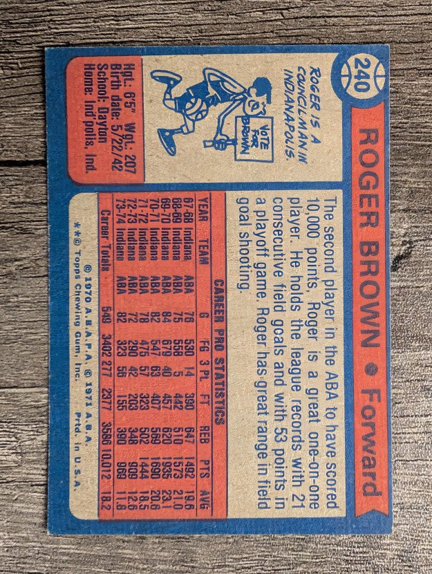 1974-75 Topps #240 Roger Brown (EXMT)