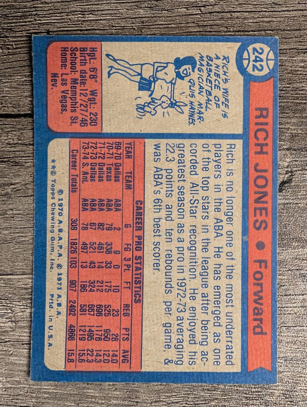 1974-75 Topps #242 Rich Jones (EXMT)