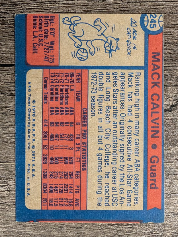 1974-75 Topps #245 Mack Calvin AS1 (VG)