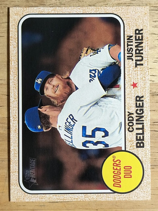 2017 Topps Heritage Combo Cards #CC9 Justin Turner/Cody Bellinger