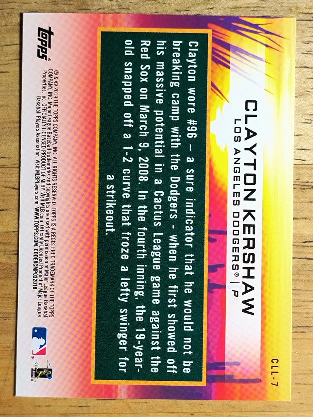 2019 Topps Cactus League Legends #CLL7 Clayton Kershaw