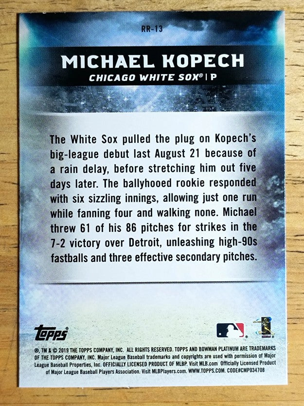 2019 Bowman Platinum Renowned Rookies #RR13 Michael Kopech