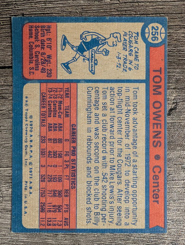 1974-75 Topps #256 Tom Owens (EXMT)