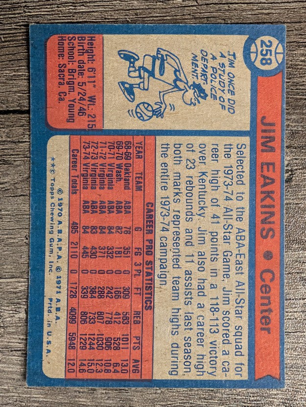 1974-75 Topps #258 Jim Eakins (EXMT)