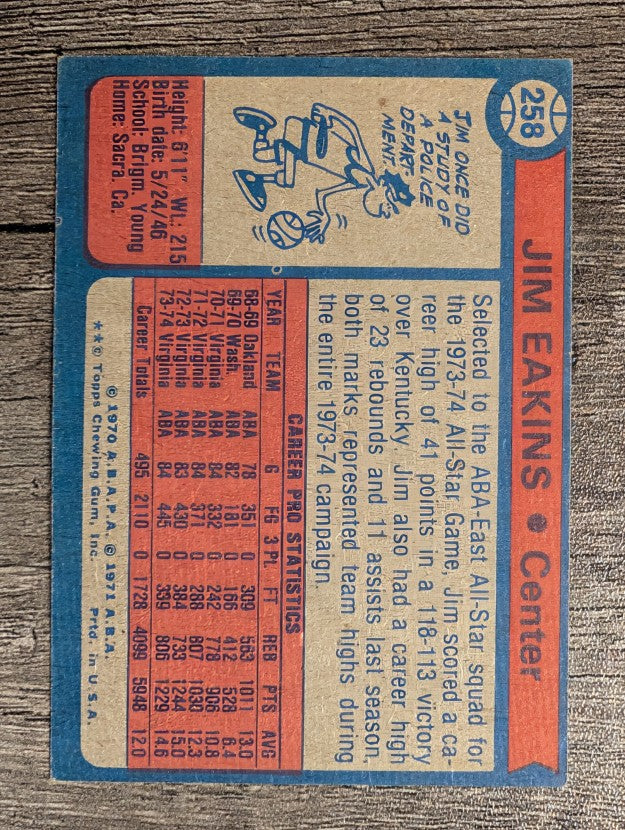 1974-75 Topps #258 Jim Eakins (EXMT)
