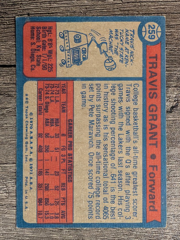 1974-75 Topps #259 Travis Grant (EXMT)