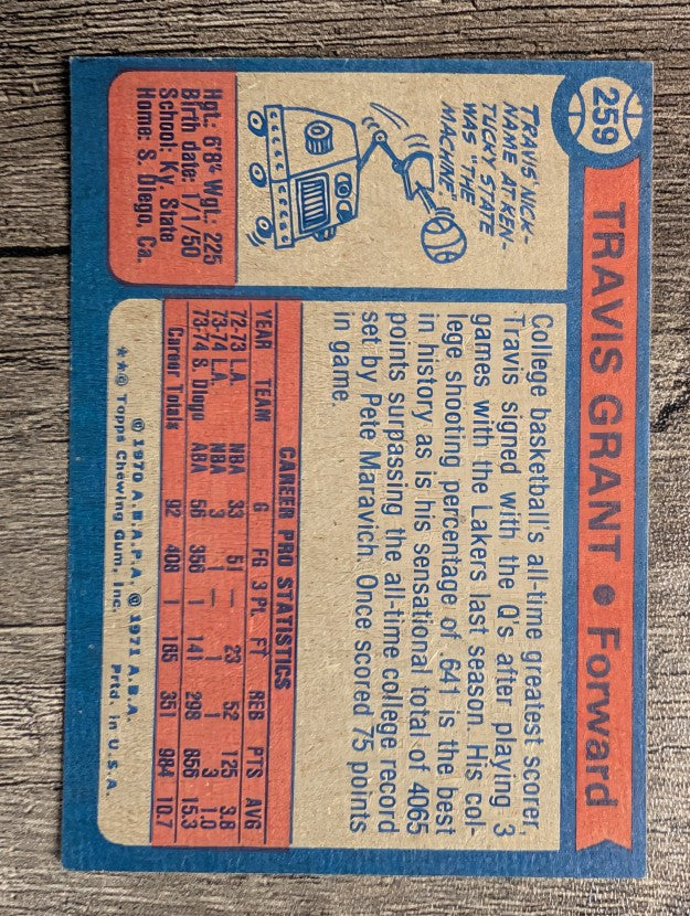 1974-75 Topps #259 Travis Grant (EXMT)