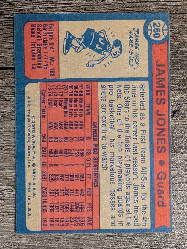 1974-75 Topps #260 James Jones AS1 (EXMT)