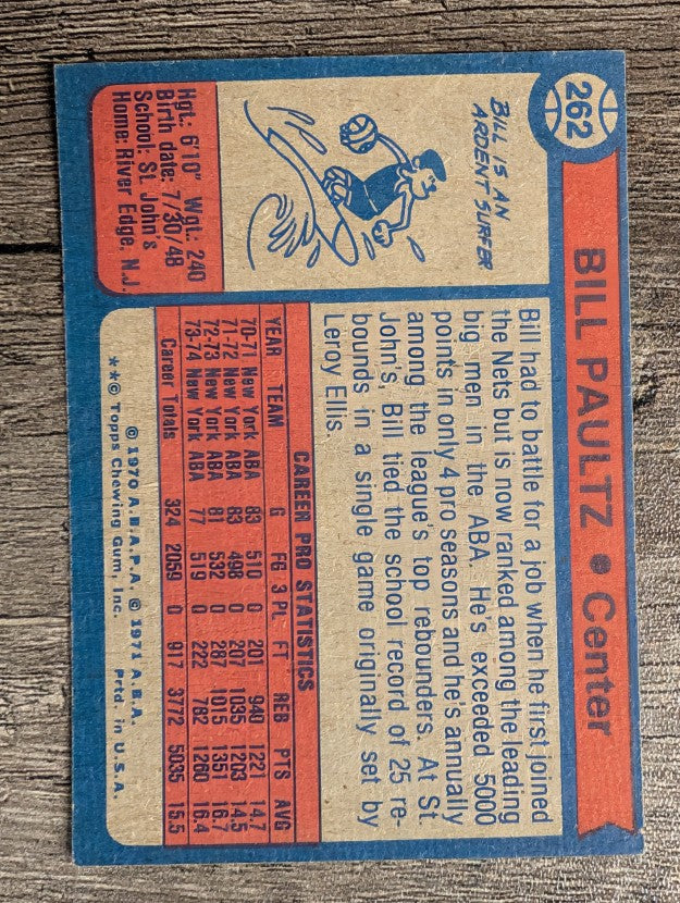 1974-75 Topps #262 Billy Paultz (EXMT)