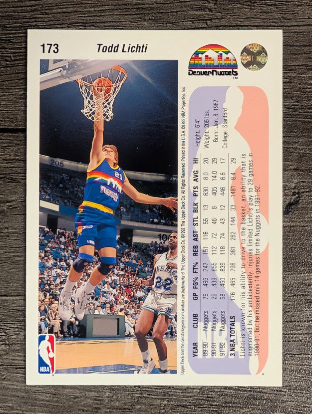1992-93 Upper Deck #173 Todd Lichti
