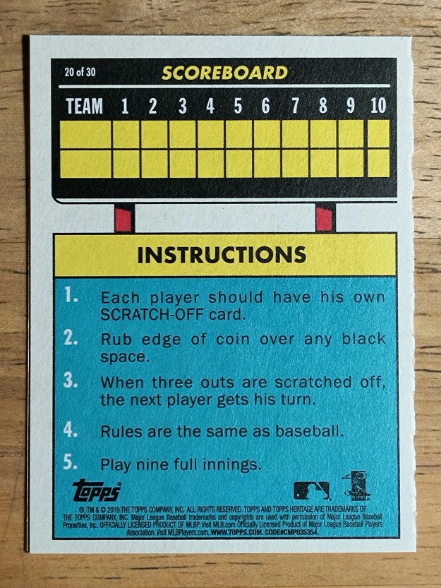 2019 Topps Heritage '70 Topps Scratch Offs #20 Starling Marte