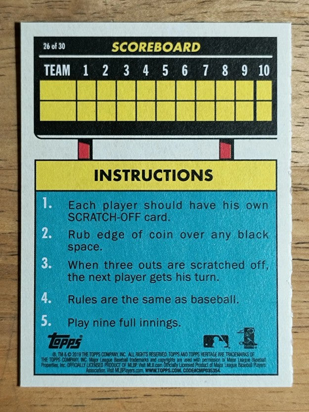 2019 Topps Heritage '70 Topps Scratch Offs #26 Salvador Perez