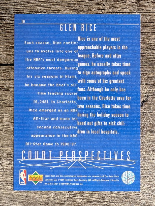 1997-98 Upper Deck #167 Glen Rice CP