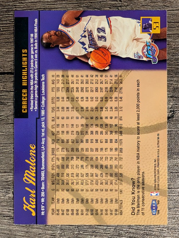 1998-99 Ultra #53 Karl Malone