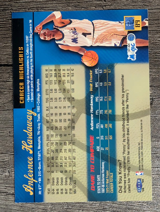 1998-99 Ultra #89 Anfernee Hardaway