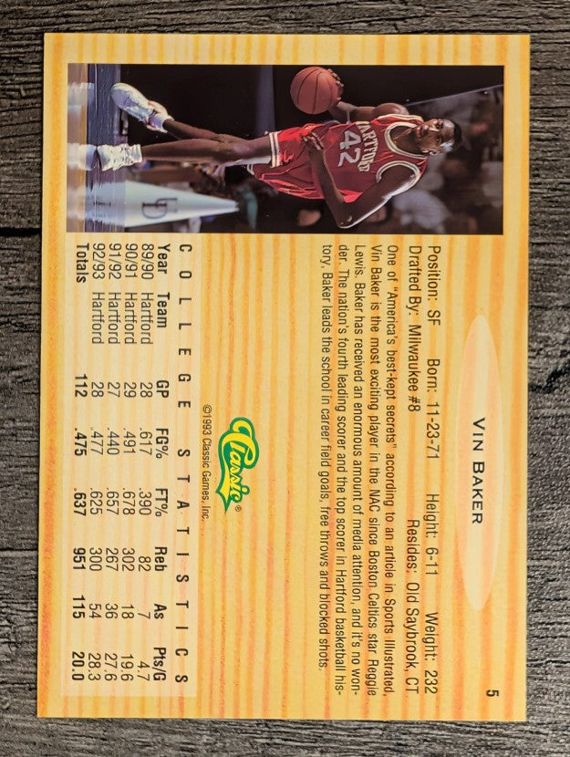 1993 Classic #5 Vin Baker