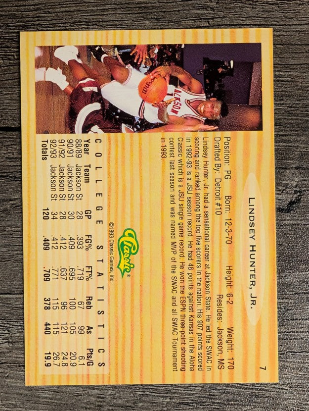 1993 Classic #7 Lindsey Hunter