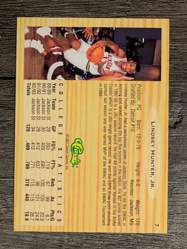 1993 Classic #7 Lindsey Hunter