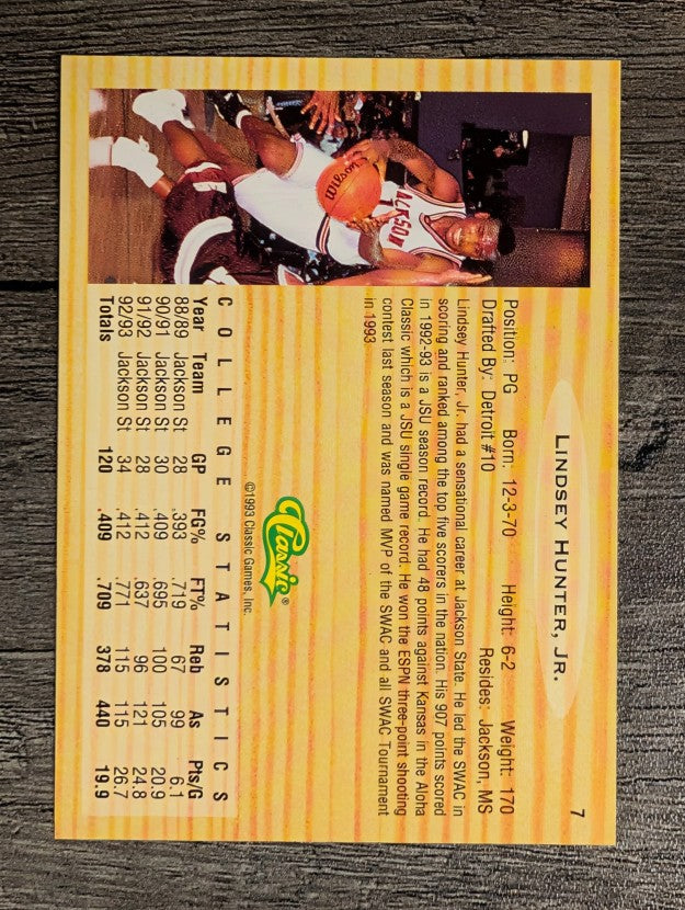 1993 Classic #7 Lindsey Hunter