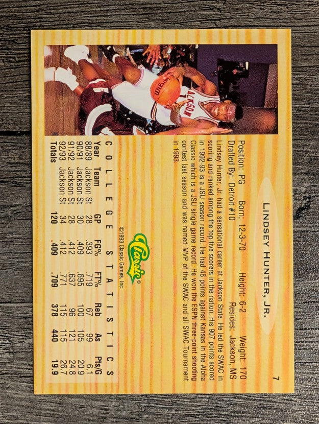 1993 Classic #7 Lindsey Hunter