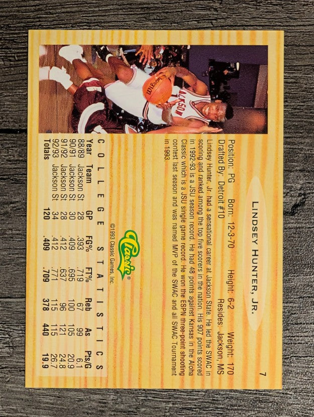 1993 Classic #7 Lindsey Hunter