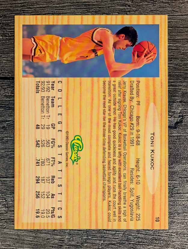 1993 Classic #10 Toni Kukoc