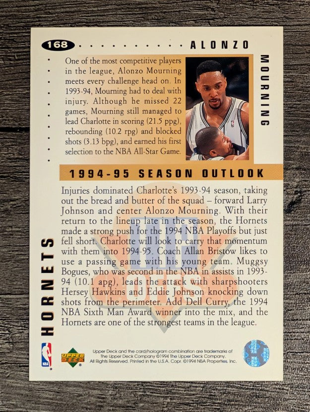 1994-95 Collector's Choice #168 Alonzo Mourning TO