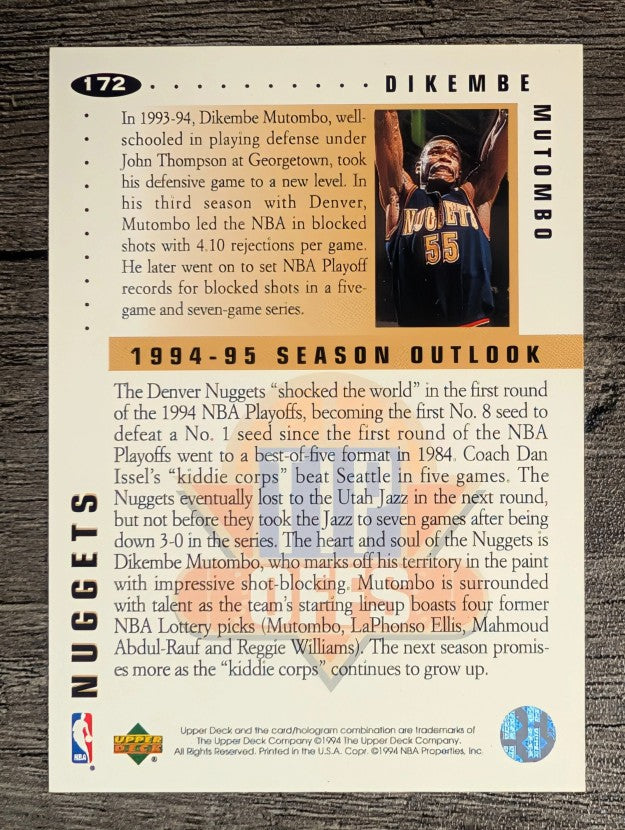1994-95 Collector's Choice #172 Dikembe Mutombo TO