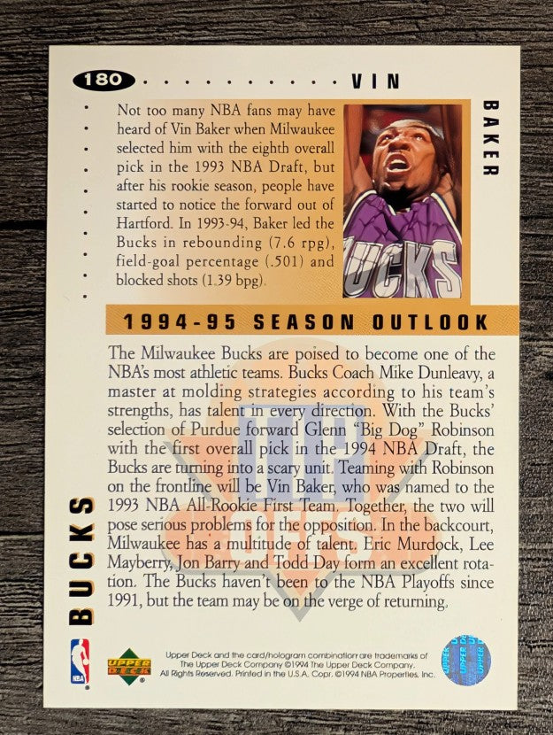 1994-95 Collector's Choice #180 Vin Baker TO