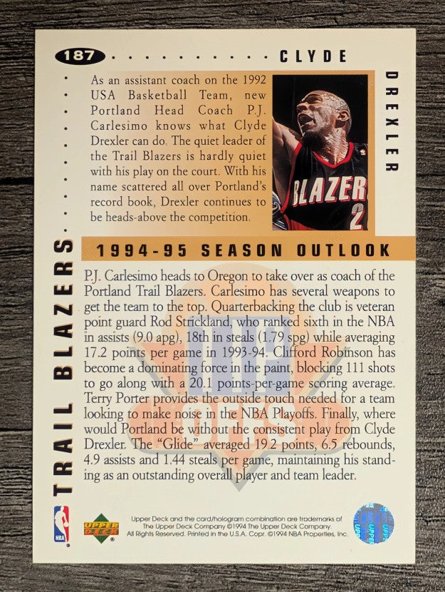 1994-95 Collector's Choice #187 Clyde Drexler TO