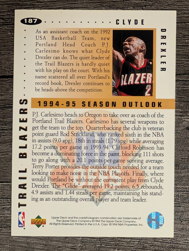 1994-95 Collector's Choice #187 Clyde Drexler TO