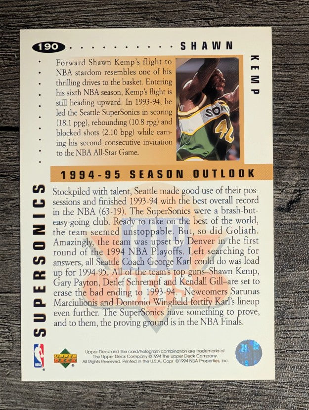 1994-95 Collector's Choice #190 Shawn Kemp TO