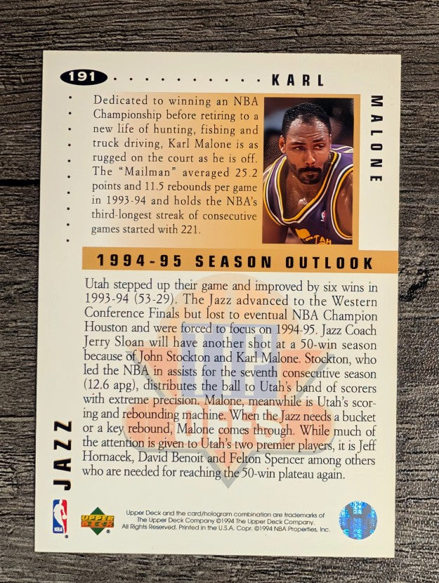 1994-95 Collector's Choice #191 Karl Malone TO