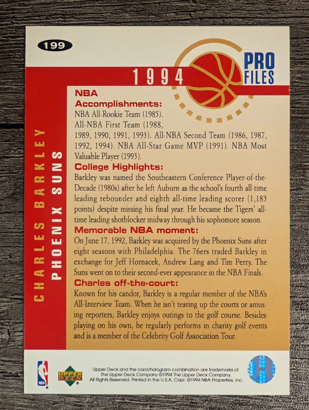 1994-95 Collector's Choice #199 Charles Barkley PRO