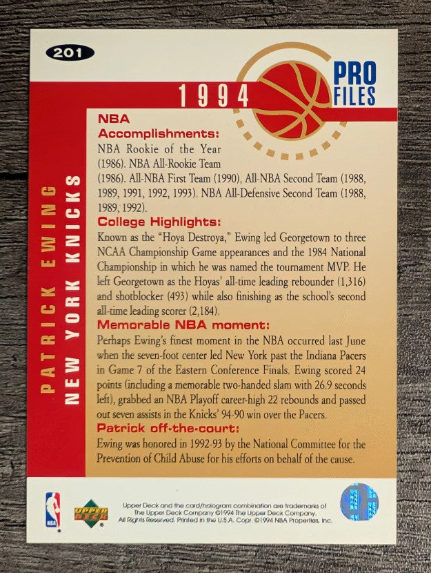 1994-95 Collector's Choice #201 Patrick Ewing PRO