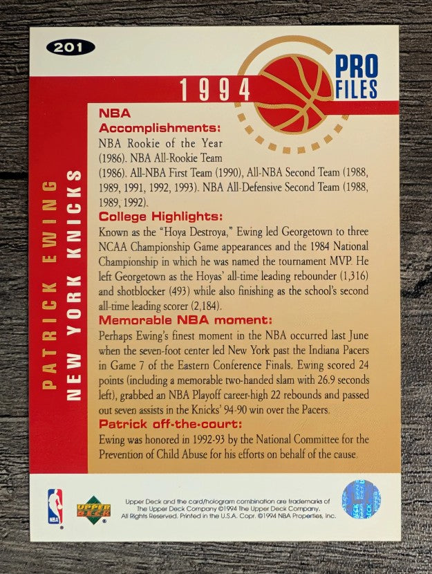 1994-95 Collector's Choice #201 Patrick Ewing PRO