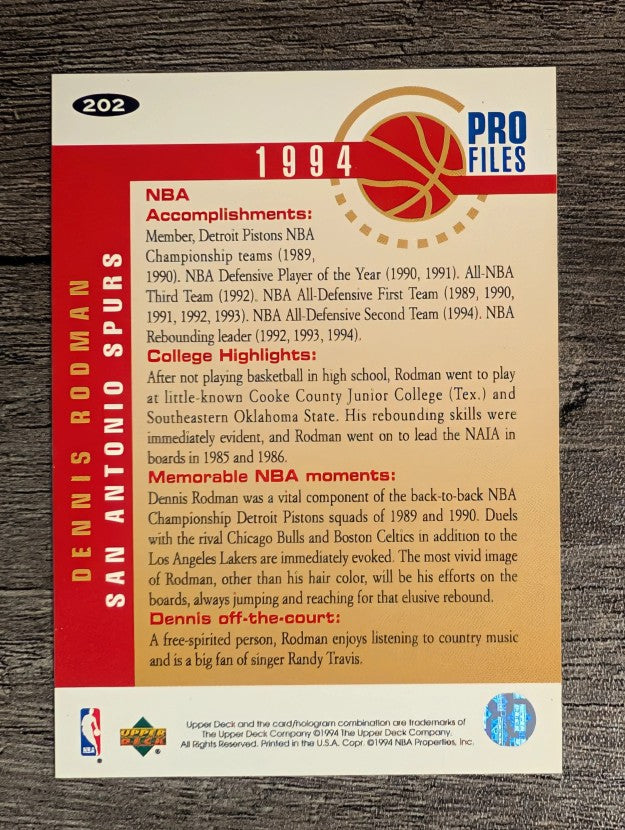 1994-95 Collector's Choice #202 Dennis Rodman PRO