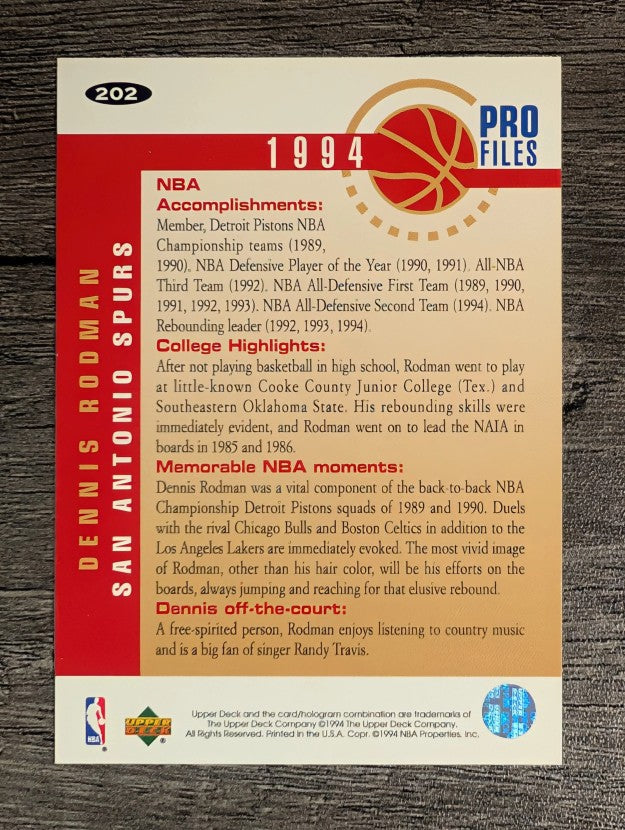 1994-95 Collector's Choice #202 Dennis Rodman PRO