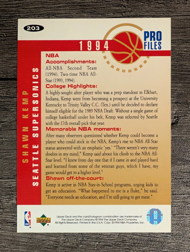 1994-95 Collector's Choice #203 Shawn Kemp PRO