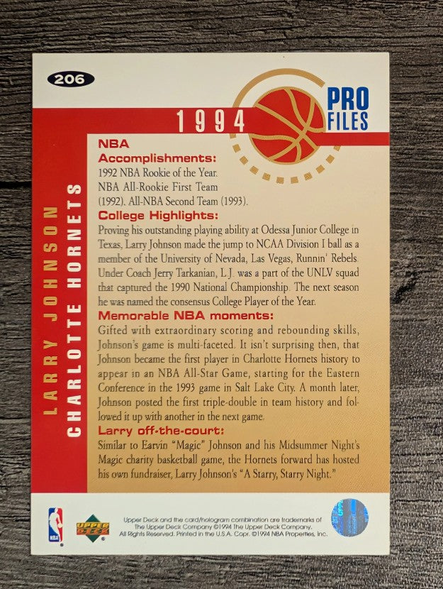 1994-95 Collector's Choice #206 Larry Johnson PRO