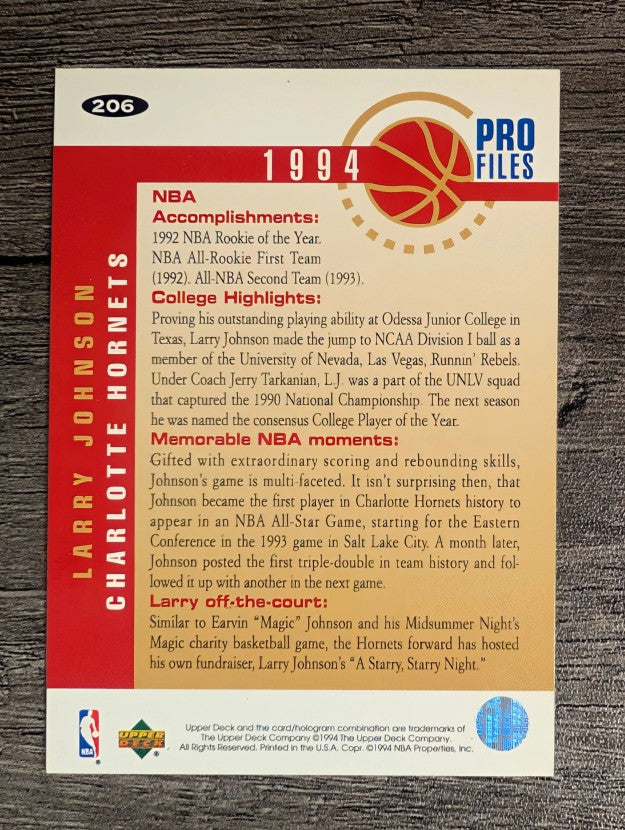 1994-95 Collector's Choice #206 Larry Johnson PRO