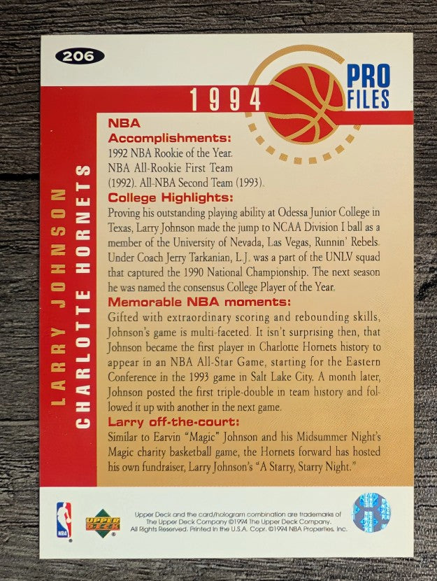 1994-95 Collector's Choice #206 Larry Johnson PRO