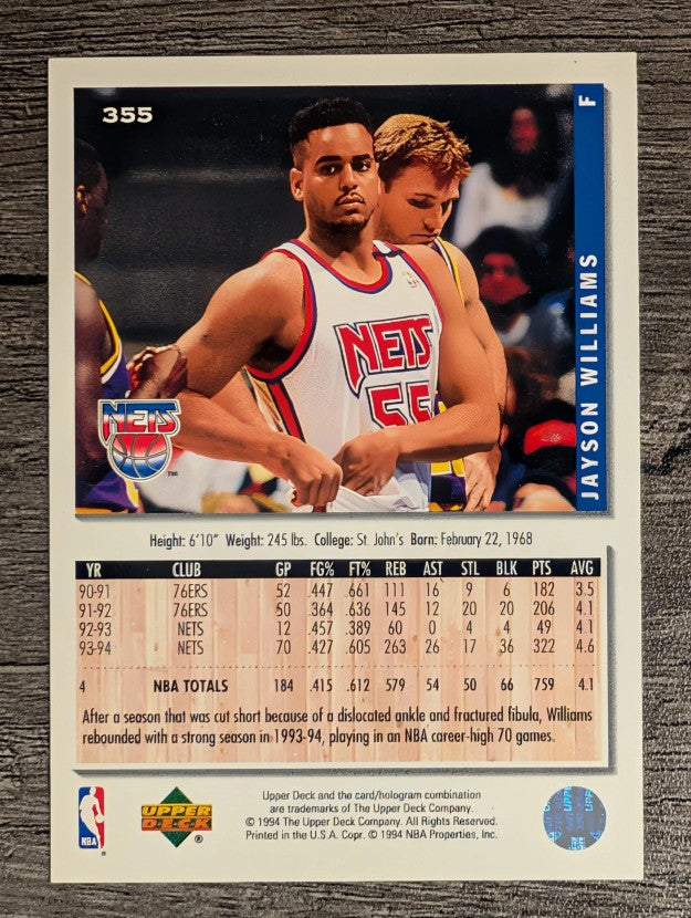 1994-95 Collector's Choice #355 Jayson Williams